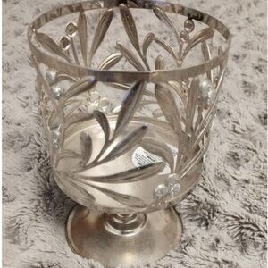 Bath & Body Works Silver Leaf Pedestal Candle Holder
